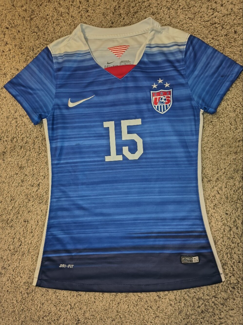 Megan Rapinoe Nike USWNT 2015 Women's Soccer Jersey #15, Size Small